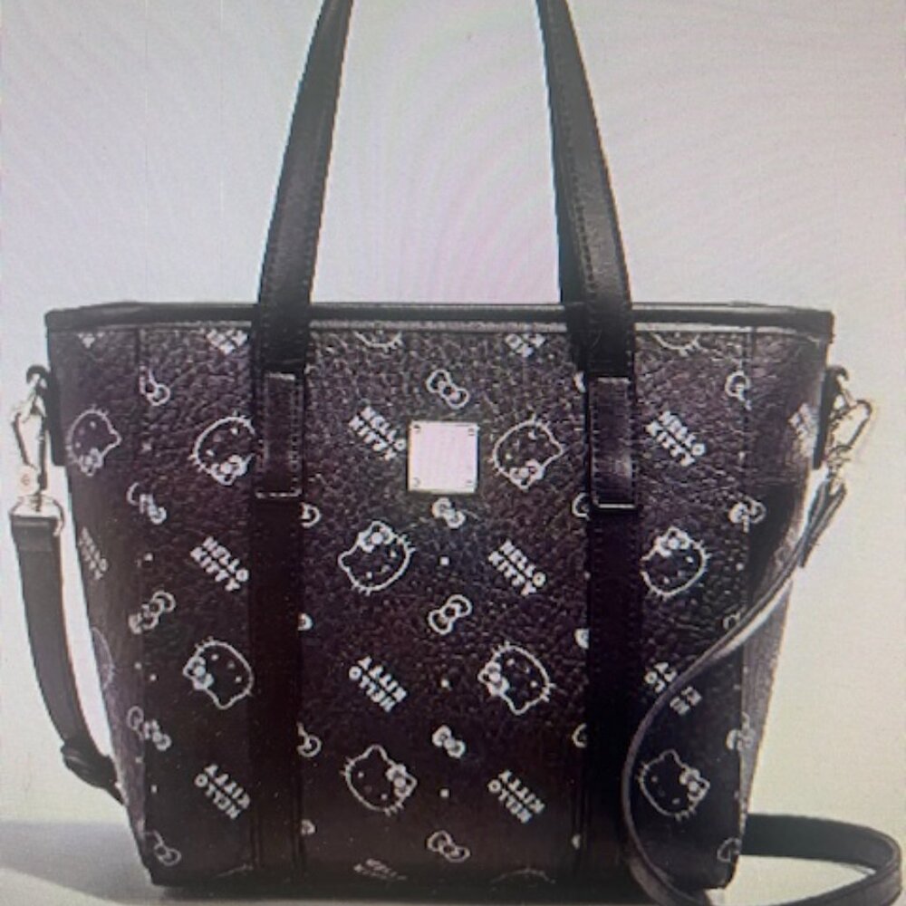 Hello Kitty Leather Handbag, Black #